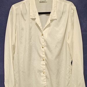 VTG Style JOANNA Gold Buttons Blouse